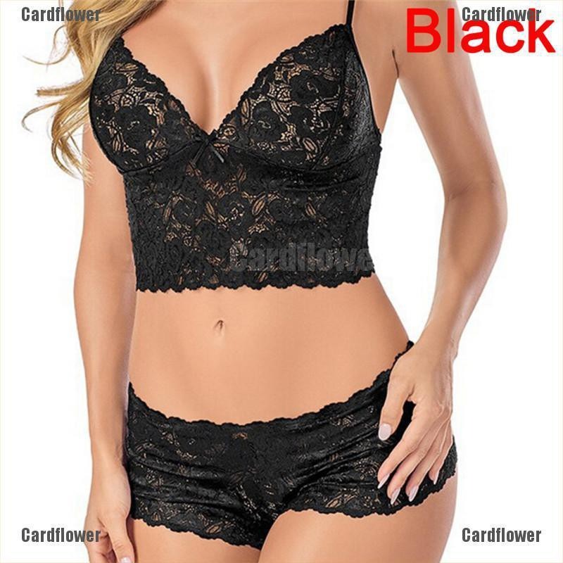 ফ্লোরাল লেস লিঞ্জারি সেট