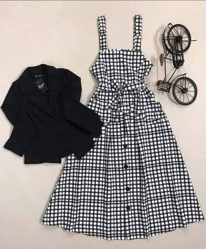 ব্লেজার চেকড ড্রেস
