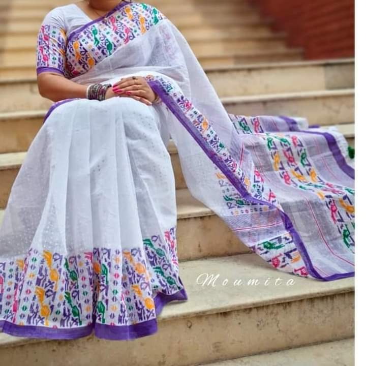 ধুপিয়ান স্ক্রিন প্রিন্ট শাড়ি