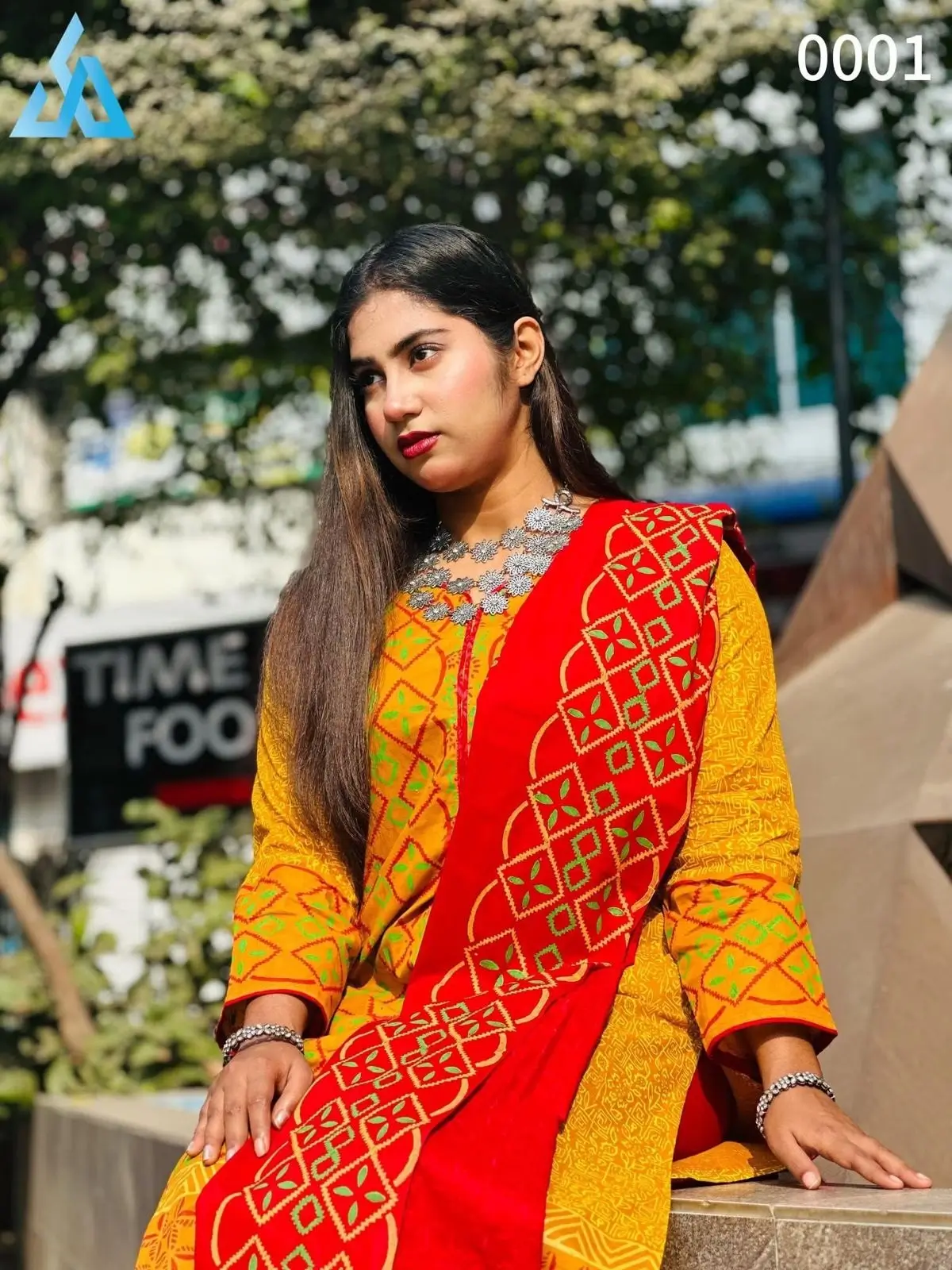 কটন রেডিমেড ব্লক প্রিন্ট সালওয়ার কামিজ