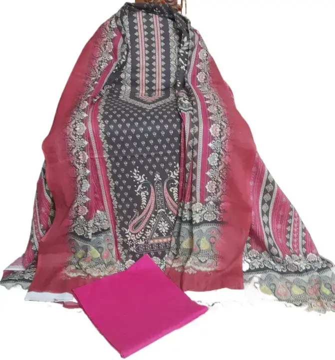 Zam zam সুইস ডিজিটাল লন থ্রি পিস