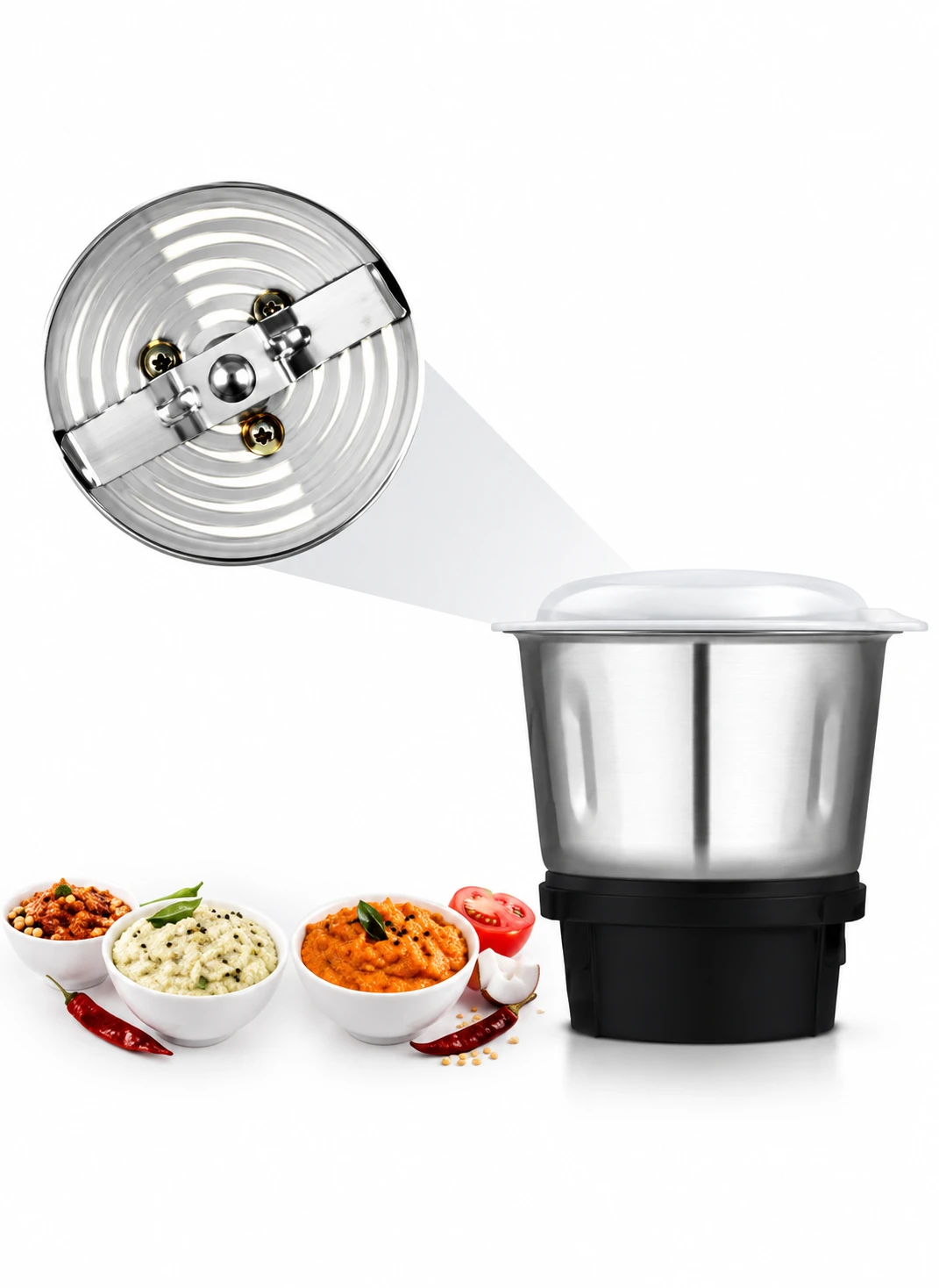 Shama Chutney Attachment," which is an accessory designed for a mixer grinder to prepare chutneys