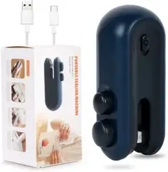 Discover the Portable Mini Sealing Machine: a handheld food sealer for snacks and chips, featuring a rechargeable Type-C